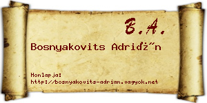Bosnyakovits Adrián névjegykártya